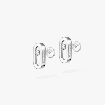 Boucles d'oreilles Messika Move Uno en or blanc et diamants