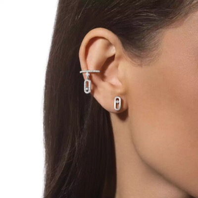 Boucles d'oreilles Messika Move Uno en or blanc et diamants