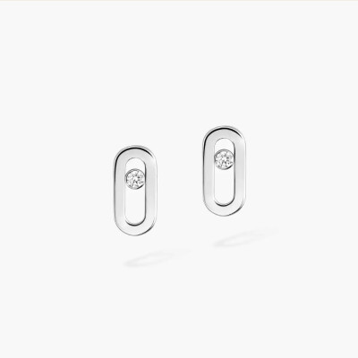 Boucles d'oreilles Messika Move Uno en or blanc et diamants