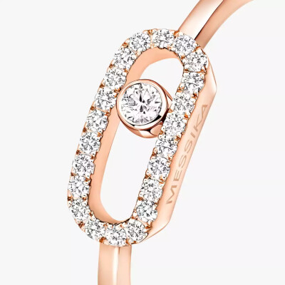 Bague Messika Move Uno semi pavée en or rose et diamants