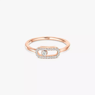 Bague Messika Move Uno semi pavée en or rose et diamants