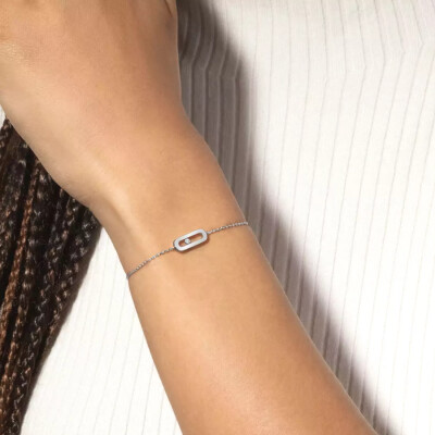 Bracelet Messika Move Uno en or blanc et diamants