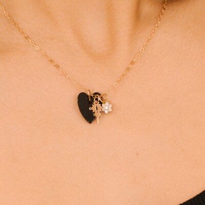 Pendentif Ginette NY CHARMS en or rose et diamant