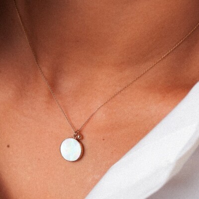 Collier Ginette NY MARIA en or rose et nacre