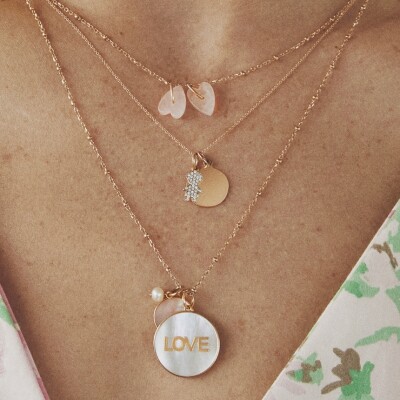 Pendentif Ginette NY CHARMS en or rose et diamant