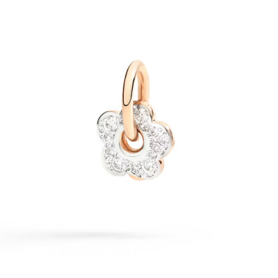 Pendentif Dodo Fleur en or rose et diamants