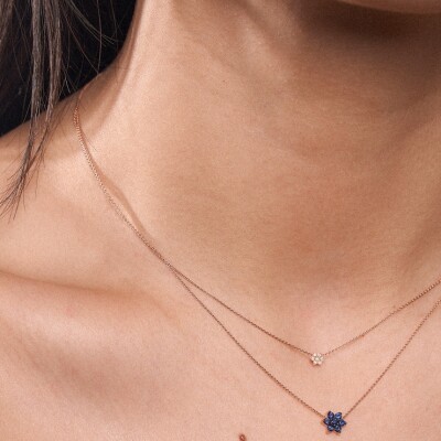 Collier Ginette NY MINI STAR en or rose et diamants