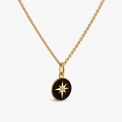 Pendentif Arthus Bertrand Etoile noire en or jaune et diamant