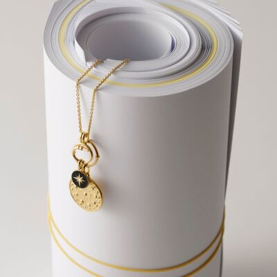 Pendentif Arthus Bertrand Etoile noire en or jaune et diamant