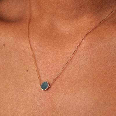 Collier Ginette NY MINI EVER DISC en or rose et nacre