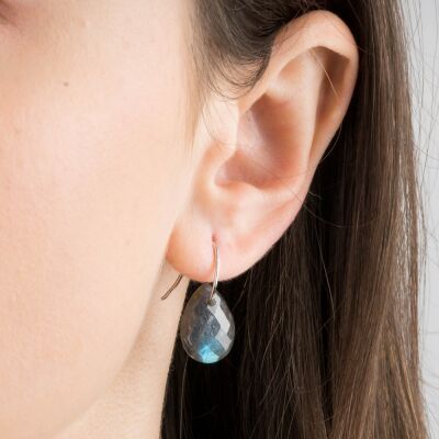 Boucles d'oreilles Morganne Bello Friandise en or blanc et labradorite