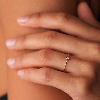 Bague Ginette NY CIRCLES en or rose et diamant