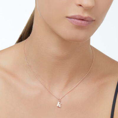 Pendentif DoDo Lettre K en Or rose