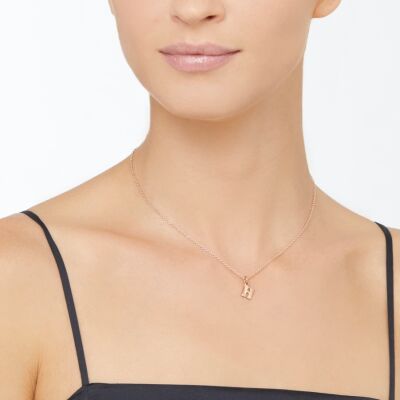 Pendentif DoDo Lettre H en Or rose