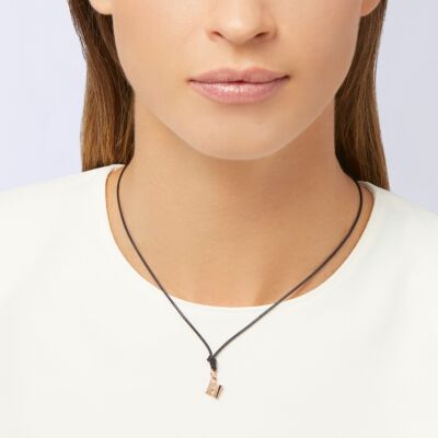 Pendentif DoDo Lettre H en Or rose