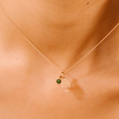 Pendentif Ginette NY CHARMS en or rose et jade