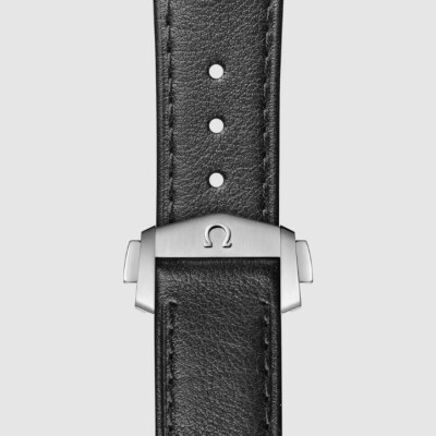 Bracelet Moonwatch Professional cuir noir + Boucle déployante