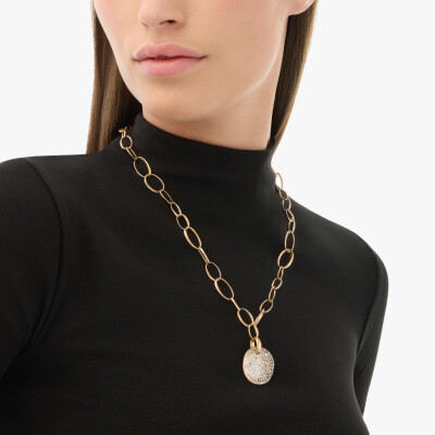 Pendentif Pomellato Sabbia en or rose, diamants bruns et blancs