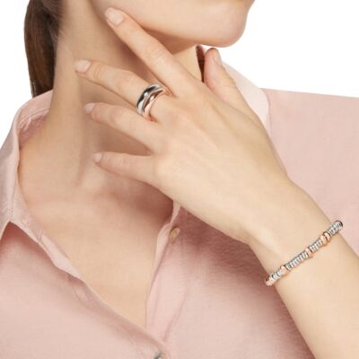 Bracelet Dodo Rondelle en argent et argent doré rose