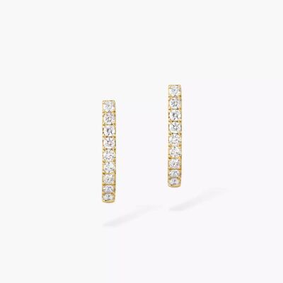Boucles d'oreilles créoles Messika Gatsby XS en or jaune et diamants