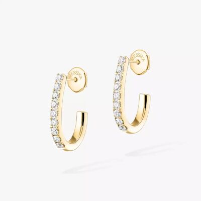 Boucles d'oreilles créoles Messika Gatsby XS en or jaune et diamants