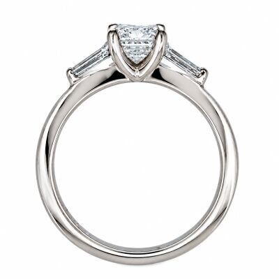 Bague Or Blanc Diamant taille Emeraude 1.51 Carat FVS2