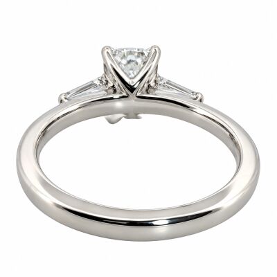 Bague Or Blanc Diamant taille Emeraude 1.51 Carat FVS2