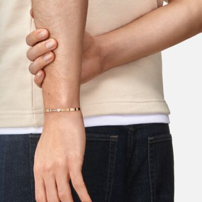 Bracelet Bangle Nouvel Héritage Mood Dinner Date en or jaune et diamants, taille 16cm
