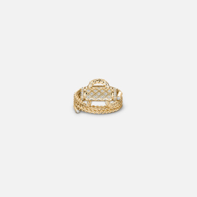 Bague Nouvel Héritage Latch Paved en or jaune et diamants, taille 52