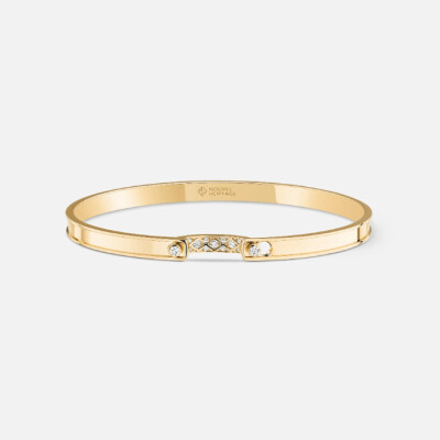 Bracelet Bangle Nouvel Héritage Mood Parisian Stroll en or jaune et diamants, taille 17cm