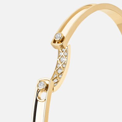 Bracelet Bangle Nouvel Héritage Mood Parisian Stroll en or jaune et diamants, taille 17cm