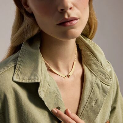 Collier Nouvel Héritage Mood Business Meet. en or jaune et diamants, taille 42cm