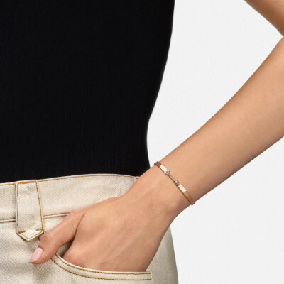 Bracelet Bangle Nouvel Héritage Mood Cocktail Time en or rose et diamants, taille 16cm