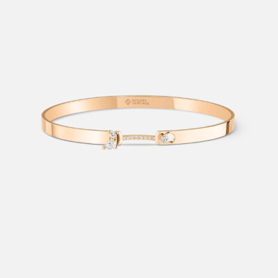 Bracelet Bangle Nouvel Héritage Mood Cocktail Time en or rose et diamants, taille 16cm