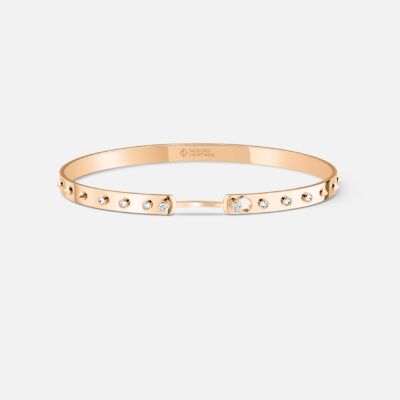 Bracelet Bangle Nouvel Héritage Mood Brunch in NY en or rose et diamants, taille 16cm