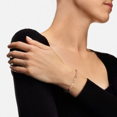 Bracelet Bangle Nouvel Héritage Mood Brunch in NY en or rose et diamants, taille 16cm