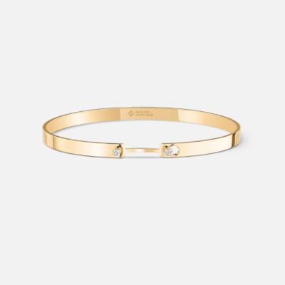 Bracelet Bangle Nouvel Héritage Mood Monday Morning en or jaune et diamants, taille 15cm
