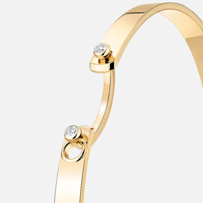 Bracelet Bangle Nouvel Héritage Mood Monday Morning en or jaune et diamants, taille 15cm