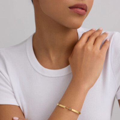 Bracelet Bangle Nouvel Héritage Mood Monday Morning en or jaune et diamants, taille 15cm