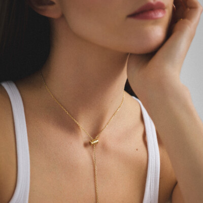 Collier Nouvel Héritage Latch Gold Mini en or jaune, taille 43cm