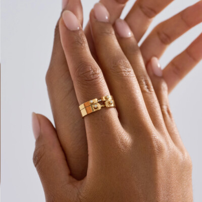 Bague Nouvel Héritage Mood Monday Morning en or jaune et diamants, taille 53