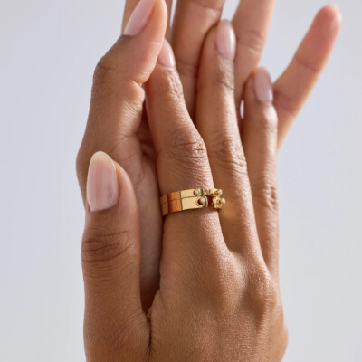 Bague Nouvel Héritage Mood Monday Morning en or jaune et diamants, taille 53