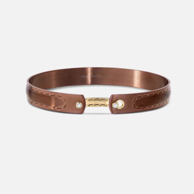 Bracelet Bangle Nouvel Héritage Mood On the Rocks en or jaune et diamants, taille 18cm