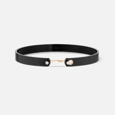 Bracelet Bangle Nouvel Héritage Mood Mid Manhattan GM en or rose et diamants, taille 18cm