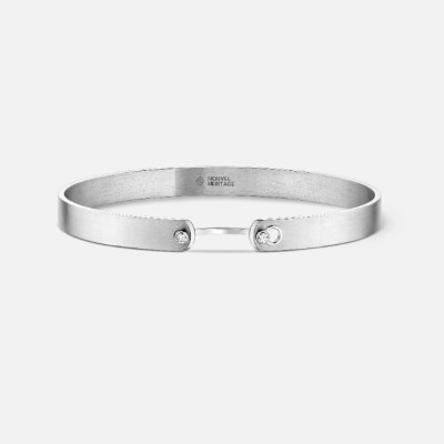 Bracelet Bangle Nouvel Héritage Mood Paris Sky GM en or blanc et diamants, taille 18cm