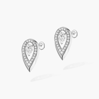 Boucles d'oreilles Messika Fiery en or blanc et diamants 2x0.10ct