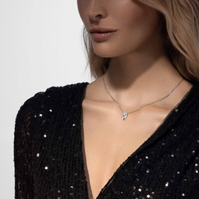 Collier Messika Fiery en or blanc et diamants 0.25ct