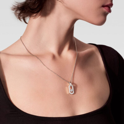 Collier Messika So Move pavé en or blanc et diamant