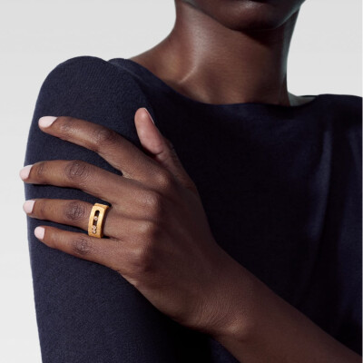 Bague Messika Move Noa ciselée en or jaune et diamant, grand modèle