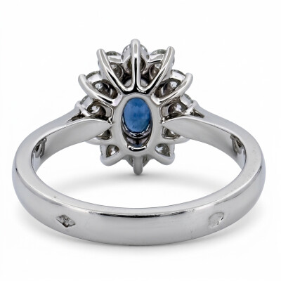 Solitaire Marguerite Saphir et Diamants